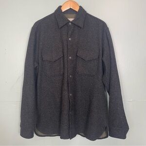 Vintage J.Crew Shacket Wool‎ Blend Shirt Jacket Snap Button Charcoal Gray Medium